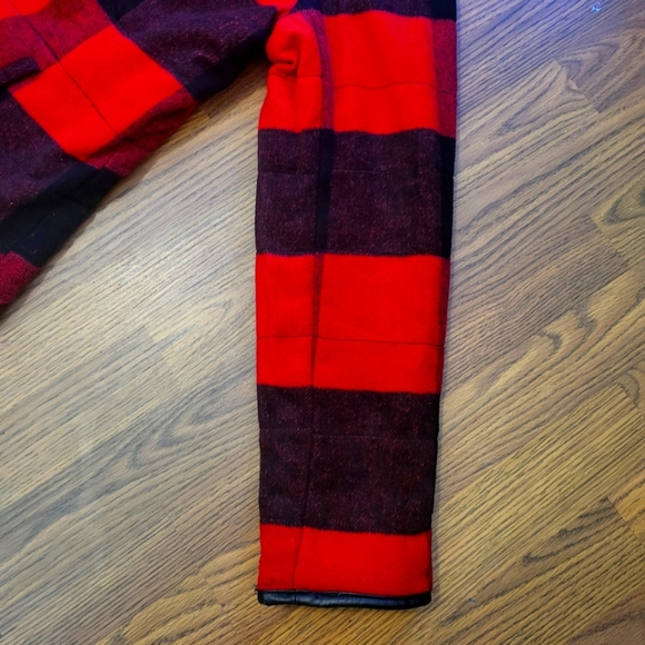 Tribal Reversible Red & Black Fleece Buffalo Plaid Denim Jacket M A26 - Picture 5 of 14